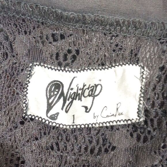 Nightcap by Carisa Rene Jungle Lace Kaftan Cover Up Ash Gray Silk Trim ~ Revolve - Picture 10 of 12